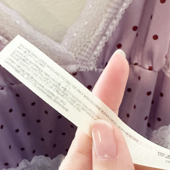 Free People Bad For You Slip Dress Petal Combo Purple Lace Dot Extra Large - Picture 8 of 10